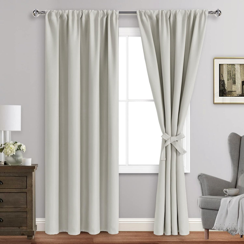 Jiuzhen Blackout Curtains for Bedroom - Thermal Insulated Room Darkening Noise Reducing, 42 x 84 Inch Length Curtains for Living Room, Set…