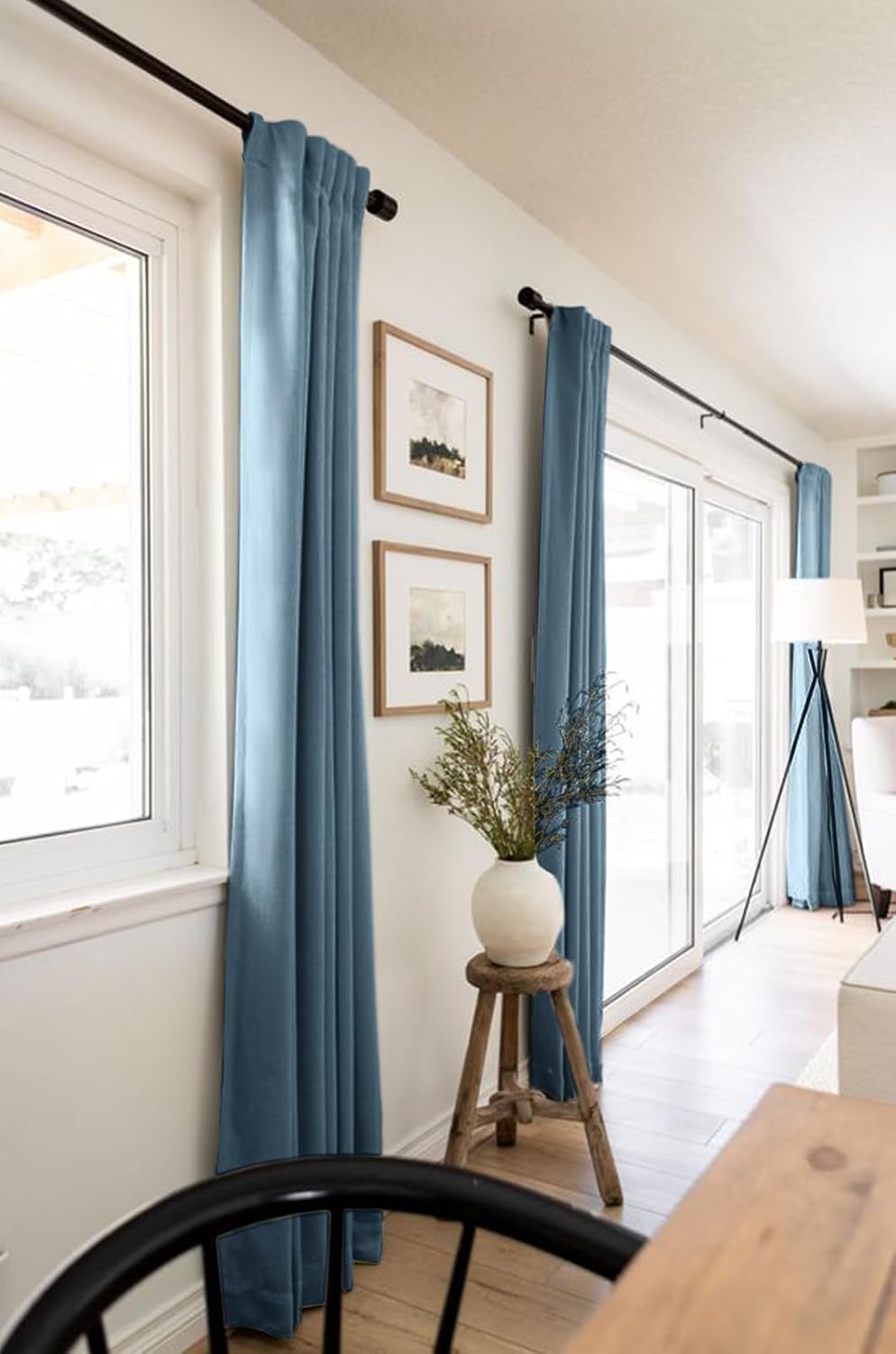 100BlackoutShield 100% Blackout Shield Linen Blackout Curtains for Bedroom 96 Inches Long, Back Tab/Rod Pocket Living Room Drapes, Thermal…