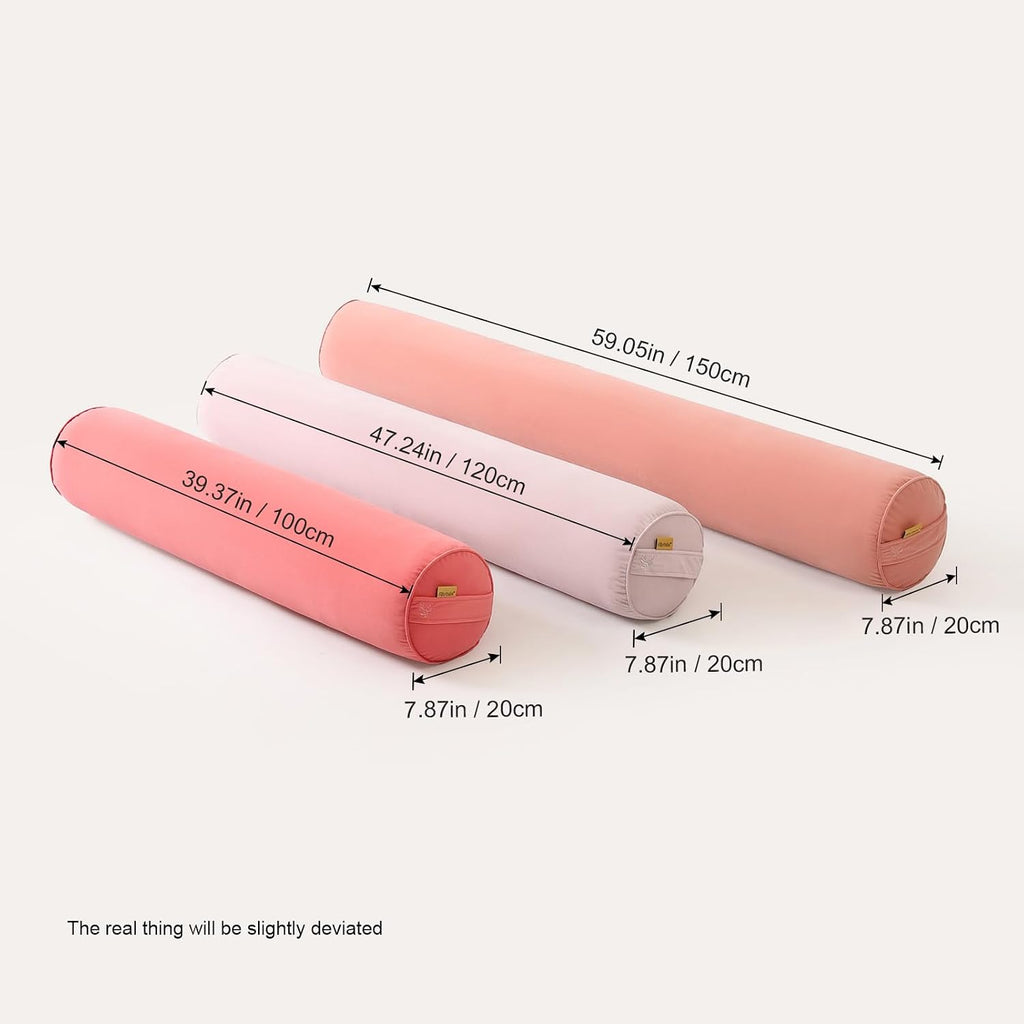 Body Pillow for Adults, Long Round Pillow, Big Cylindrical Pillow, Large Full Bolster Pillows for Side Sleepers (Coral Peach, 59"*7.87")