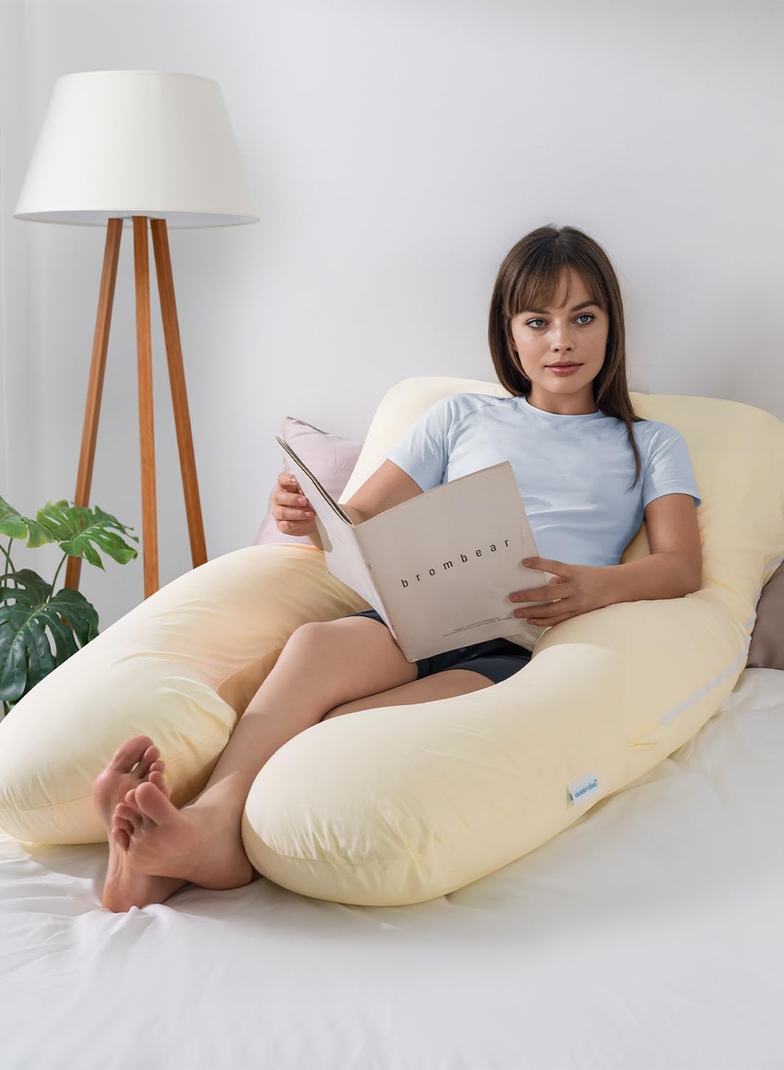 Queenrose QUEEN ROSE Pregnancy Pillows, Soft Cotton U Shaped Body Pillow for Sleeping, Maternity Pillow for Pregnant Women, Sunlight Yellow…