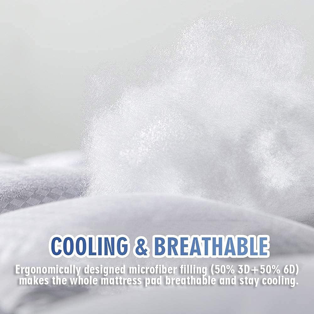 Matbeby Full XL Mattress Pad - Cooling Breathable Mattress Topper, Quilted Fitted Mattress Protector, Pillow Top Mattress Cover with 8-21"…