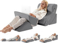 WSOFRLAC 6PCS Multi-Functional Bed Wedge Pillow Kit - 7-in-1 Orthopedic Support for Back/Neck/Legs, Post Surgery Recovery & Sitting Up in…