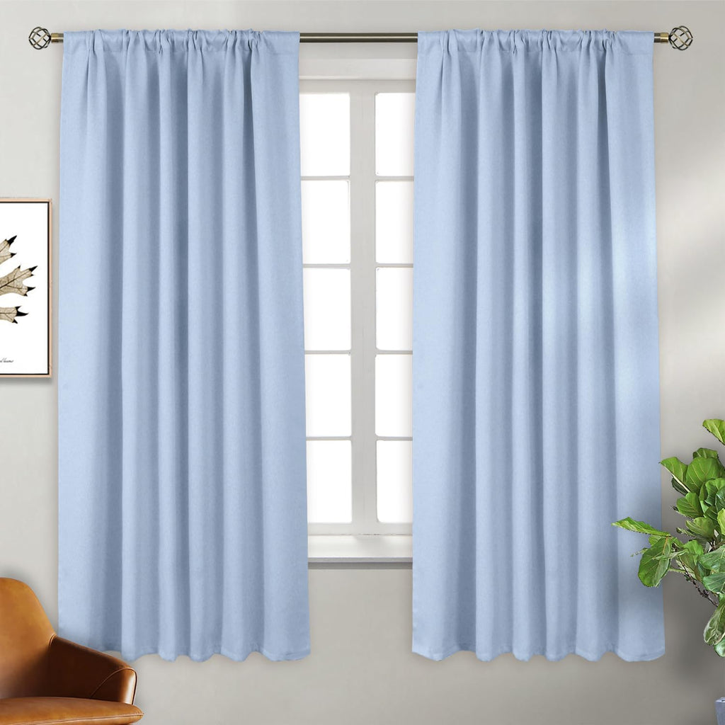 BGment Rod Pocket and Back Tab Curtains for Bedroom - Thermal Insulated Room Darkening Curtains for Living Room, 2 Window Curtain Panels (5…