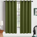 Yakamok Olive Green Blackout Curtains 63 Inches Length with Grommet Green Room Darkening Thermal Insulated Curtain Set of 2 Drapes for…