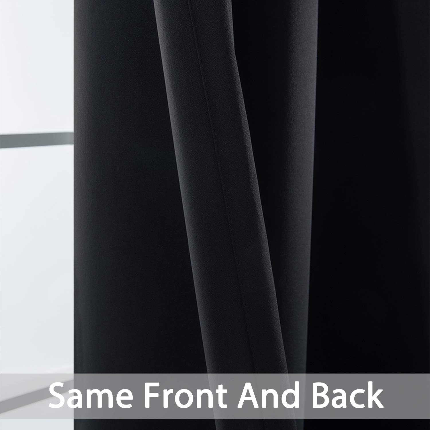 Yakamok Soft and Smooth Blackout Curtains for Bedroom - Grommet Thermal Insulated Room Darkening Curtains for Living Room, Set of 2…