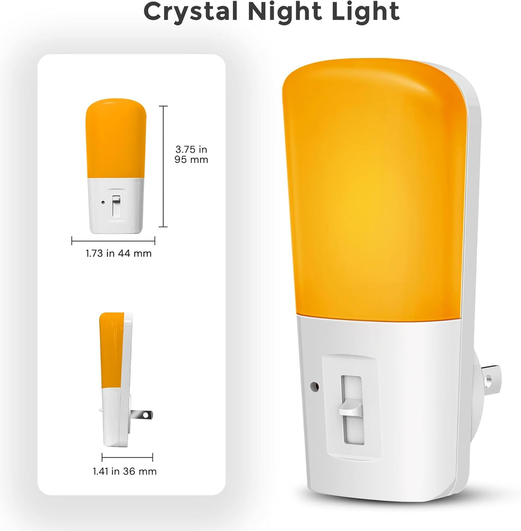 LOHAS-LED Amber Night Light, Dimmable Plug in Night Light with Light Sensor, Yellow Kids Nightlights, 5-80LM Sleep Light for Nursery…