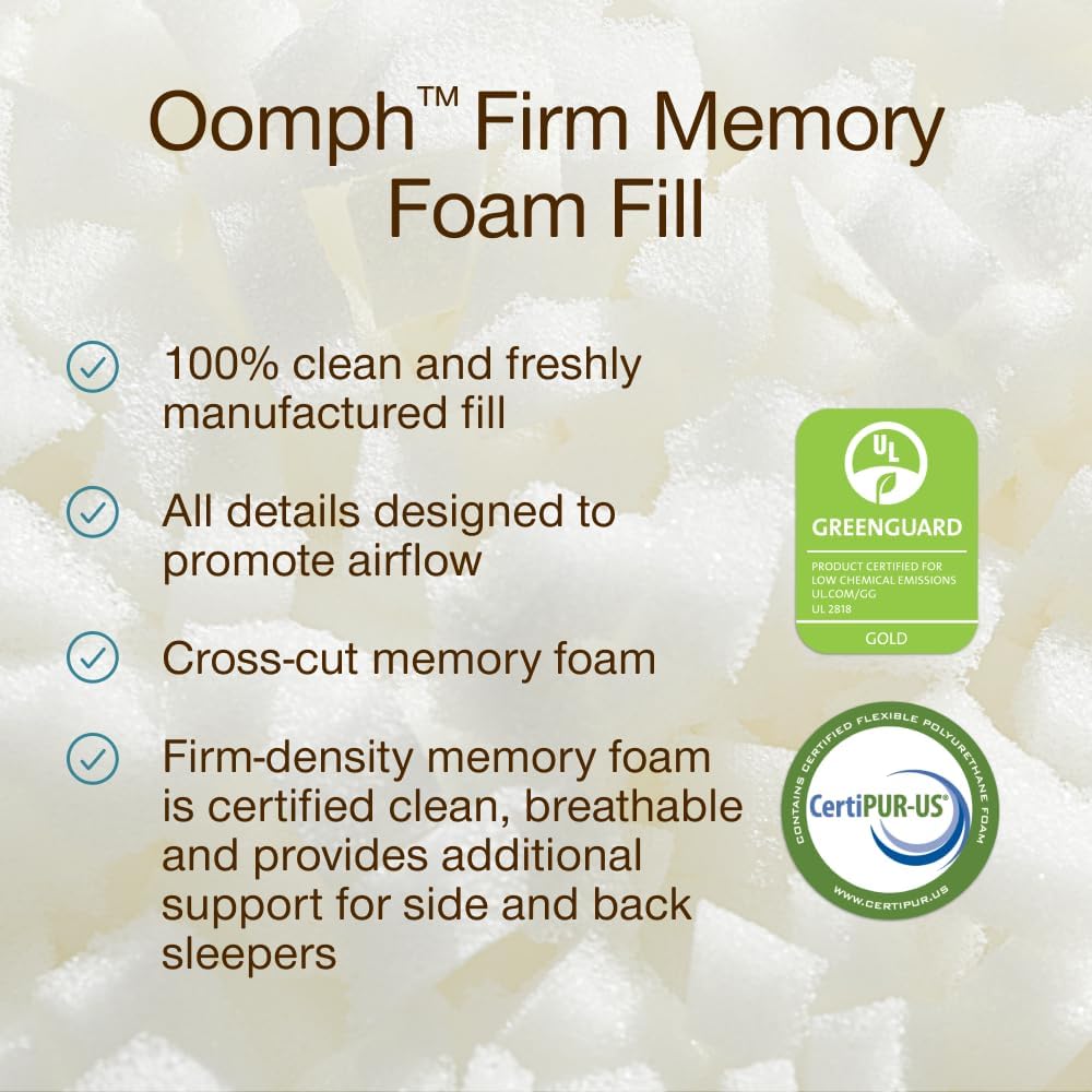 CoopSleepGoods Coop Home Goods Extra Oomph Firm Fill, Cross-Cut Memory Foam, Extra Fill Bag, Refill to Customize Your Adjustable Pillow, GR…