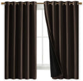 Nicetown Complete 100% Blackout Curtains, Thermal Insulated & Energy Efficiency Window Draperies with Black Liner, Noise Reducing Short Cur…