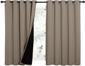 Nicetown 100% Blackout Curtains with Black Liners, Thermal Insulated Full Blackout 2-Layer Lined Drapes, Energy Efficiency Window Draperies…