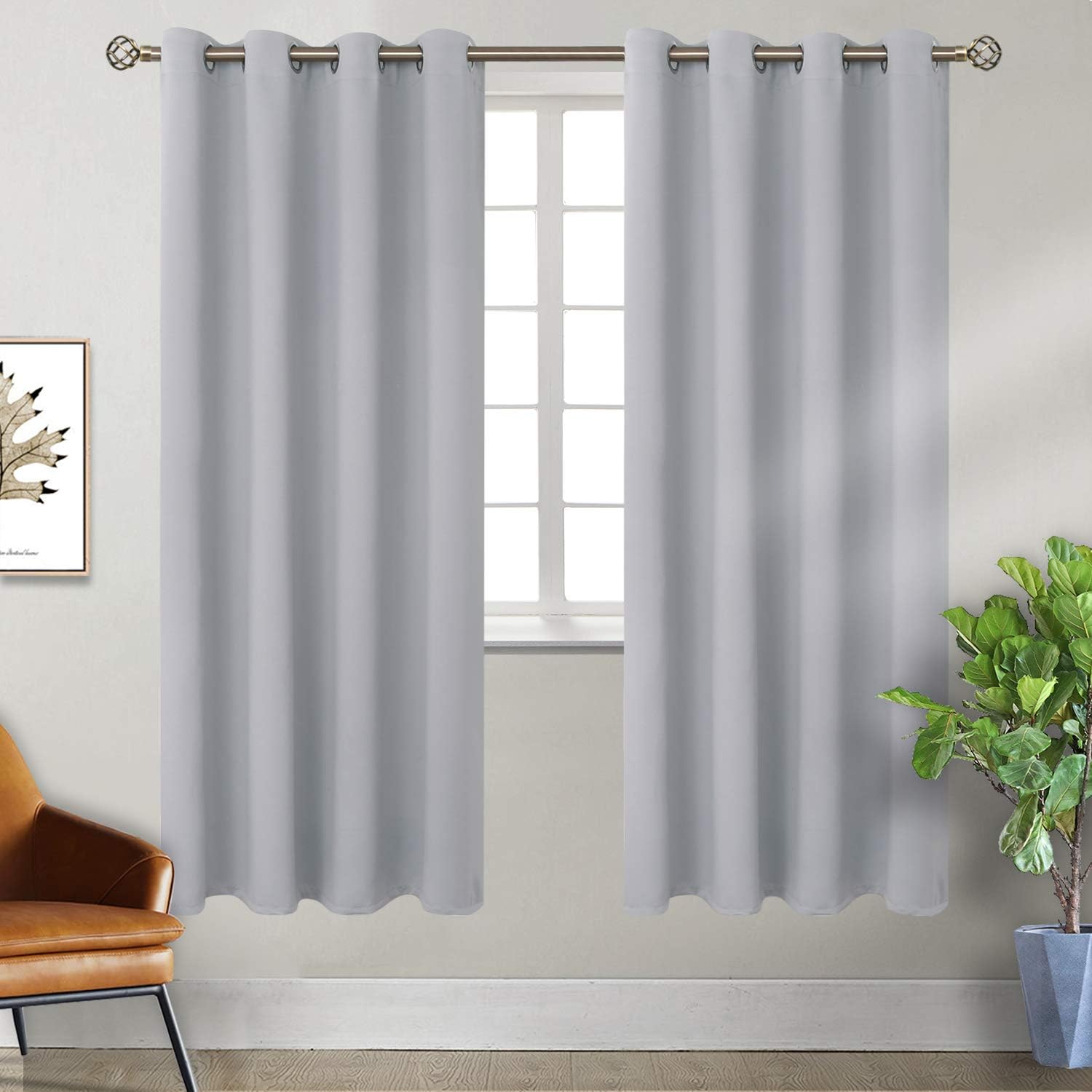 BGment Room Darkening Curtains for Bedroom - Grommet Thermal Insulated Window Treatments Light Blocking Curtains for Living Room, Each 55 x…