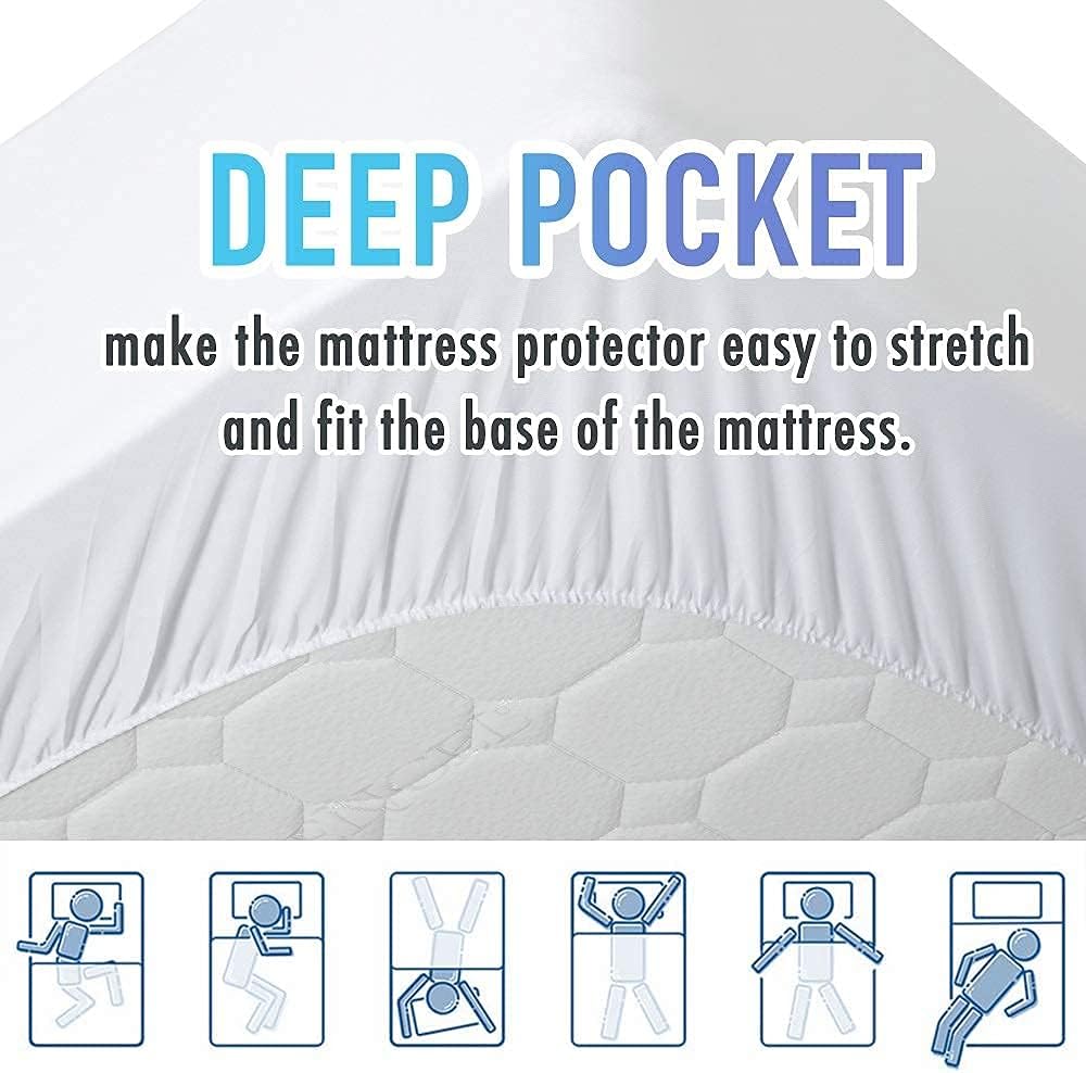 Matbeby King Size Mattress Pad - Cooling Breathable Mattress Topper, Quilted Fitted Mattress Protector, Pillow Top Mattress Cover with 8-21…