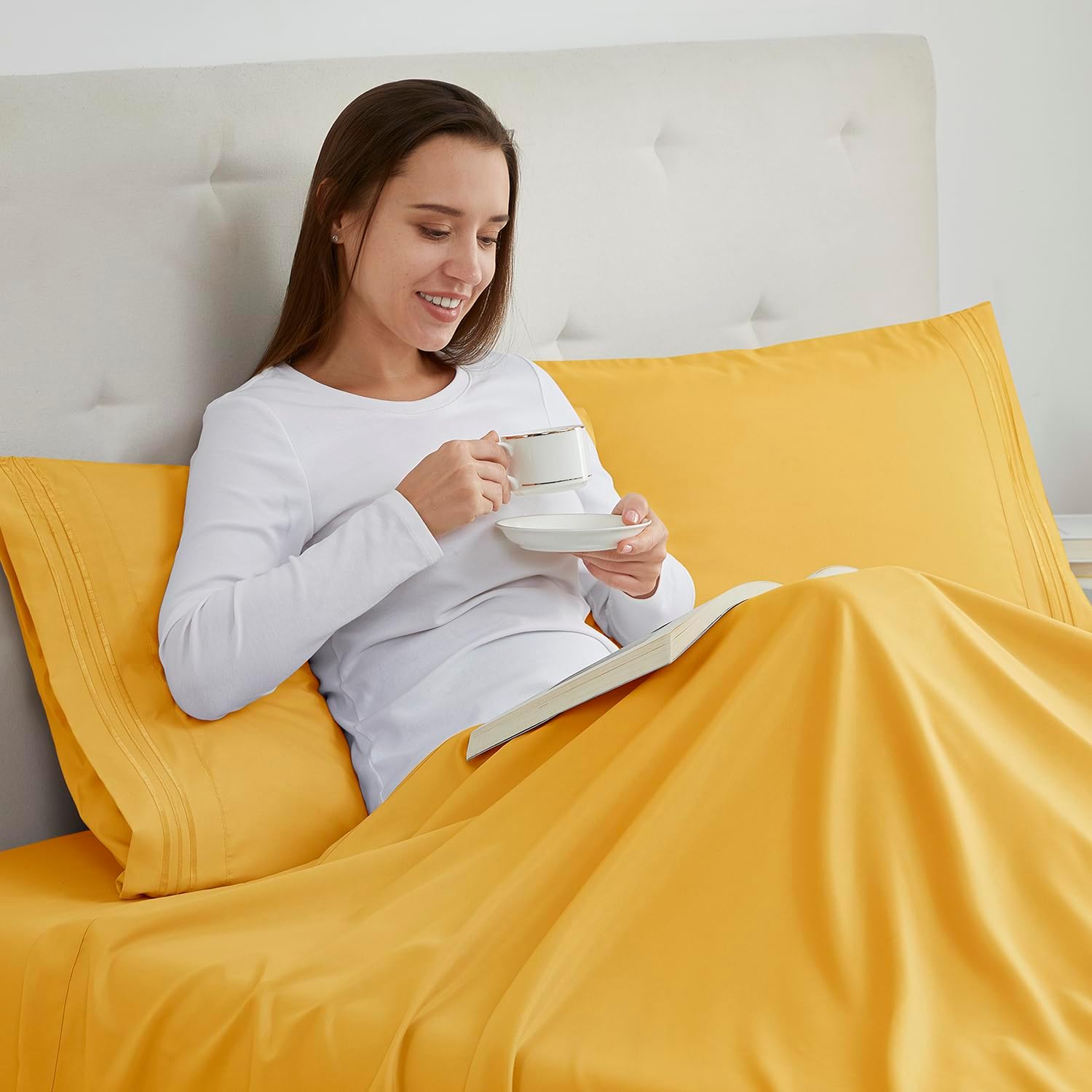 Nestl Yellow King Pillow Cases 2 – Soft King Size Pillow Case, 1800 Brushed Microfiber Pillowcases, Envelope Closure Pillowcase, King Pillo…