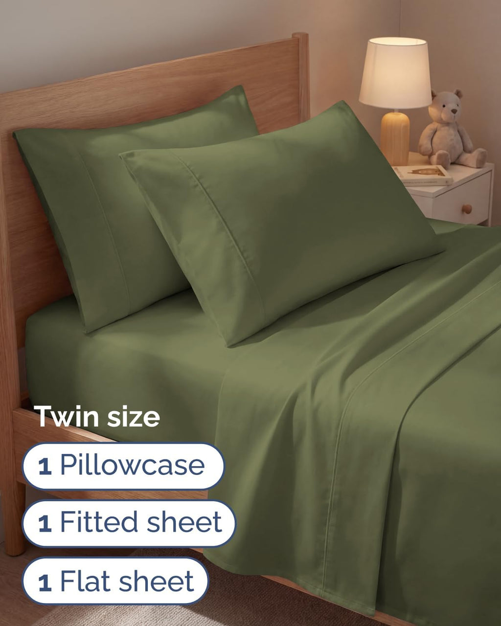 Twin 4 Piece Sheet Set - Comfy, Breathable & Cooling - Hotel Luxury Bedding for Women, Men, Kids, Teens & Children - 1 Flat & 1 Fitted…