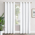 YoungsTex White Curtains 84 Inches Length Grommet Privacy Living Room White Window Drapes Thermal Insulated for Sliding Door Dining Bedroom…
