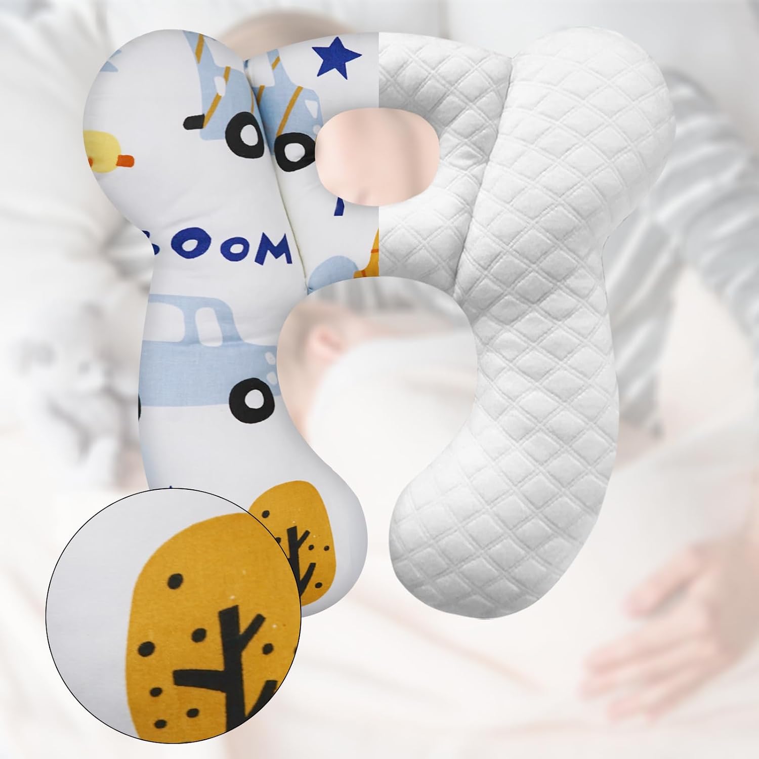 Baby Travel Pillow, Upgrade U-Shape Infant Head Support Pillow for Car Seat, Pushchair and Stroller, Soft Comfortable Neck Rest Cushion…