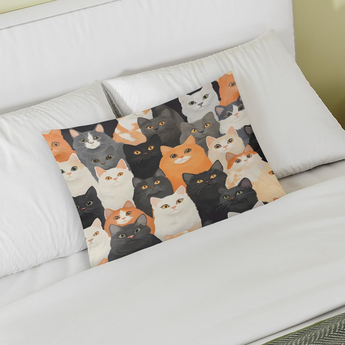 Colorful Animal Cat Satin Pillowcase for Hair and Skin Soft Silk Pillow Cases with Envelope Closure Cooling Pillow Case Slip 15.99 Pillow…