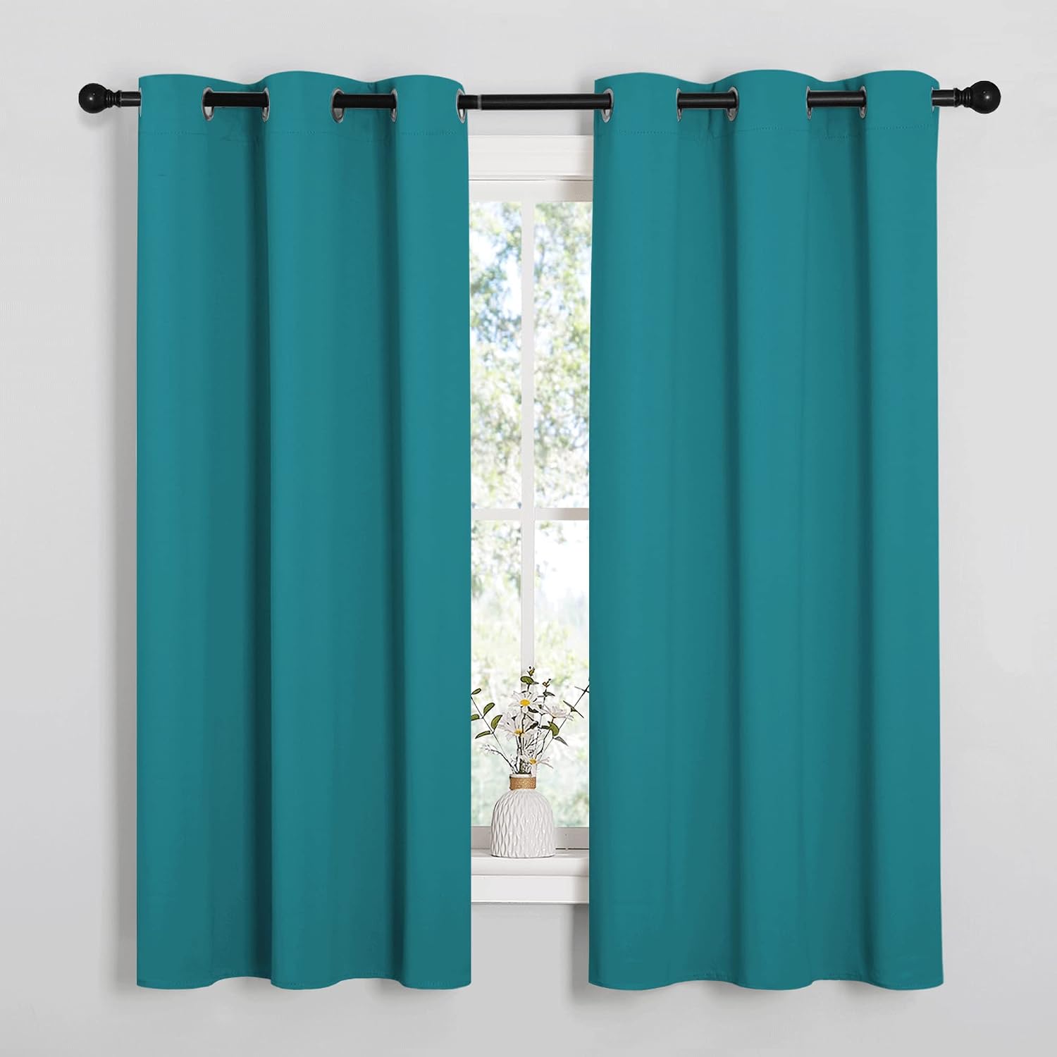 NICETOWN Room Darkening Curtains 63 inch Length 2 Panels, Thermal Insulated Grommet Blackout Curtains for Modern Casual Elegant Bedroom…
