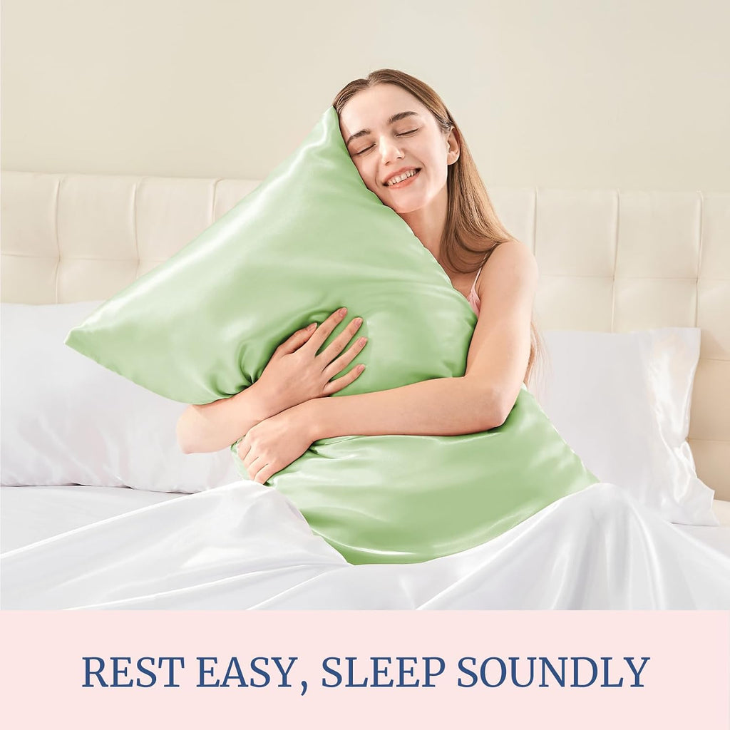 Bedelite Satin Pillowcase for Hair and Skin, Super Soft and Cooling Similar to Silk Pillow Cases 2 Pack with Envelope Closure, Gift for Wom…