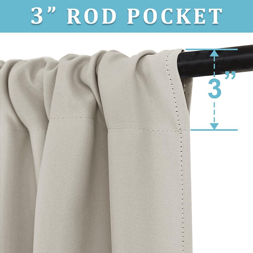 Rybhome RYB HOME Curtains for Bedroom Living Room 72 inches Long, Thermal Insulated Privacy Rod Pocket Drapes for Nursery Office Home Theat…
