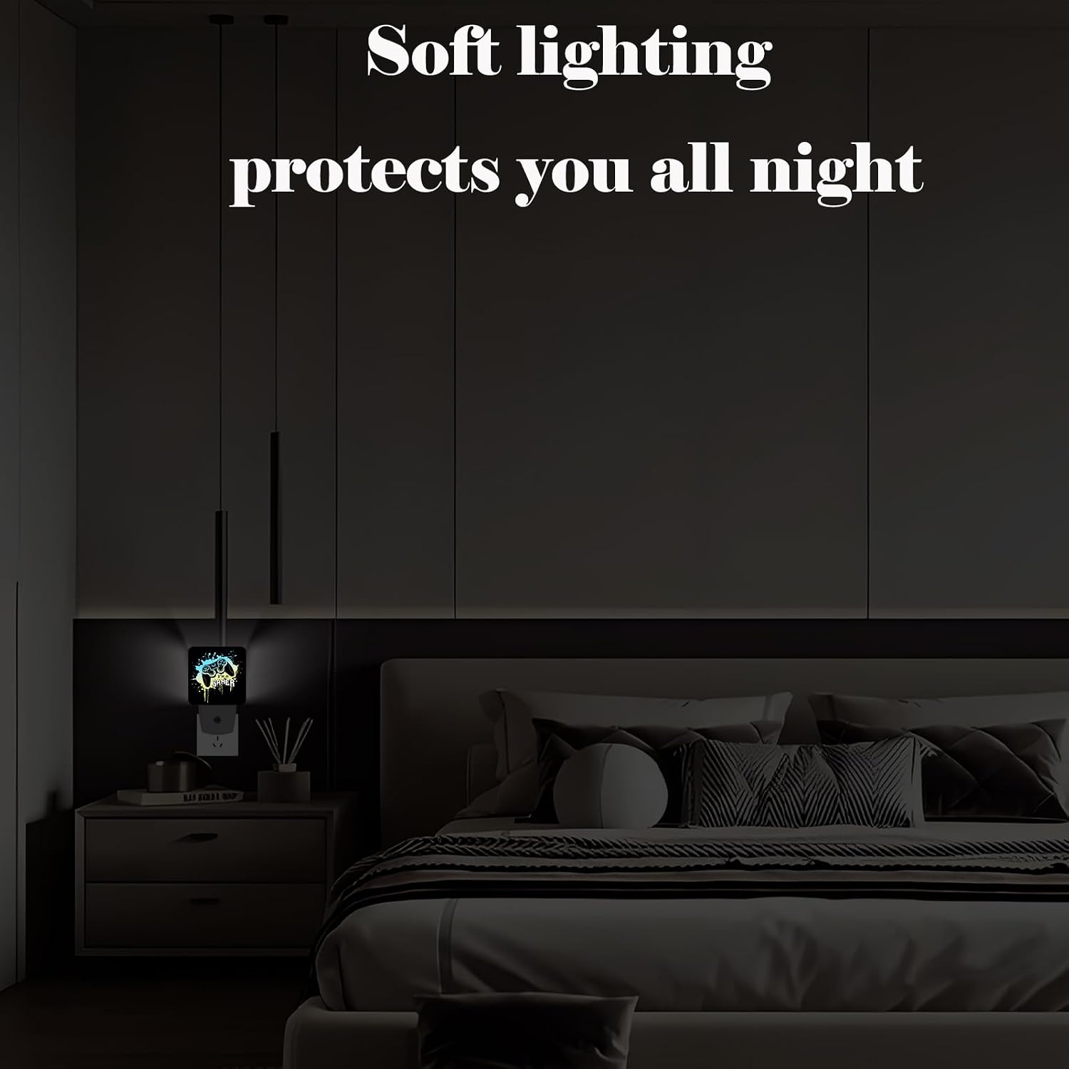 I'm A Gamer Night Light, Plug Into Wall with Dusk to Dawn Light Sensors, Warm Nightlights for Bedroom, Bathroom, Hallway, Kitchen, Gifts…