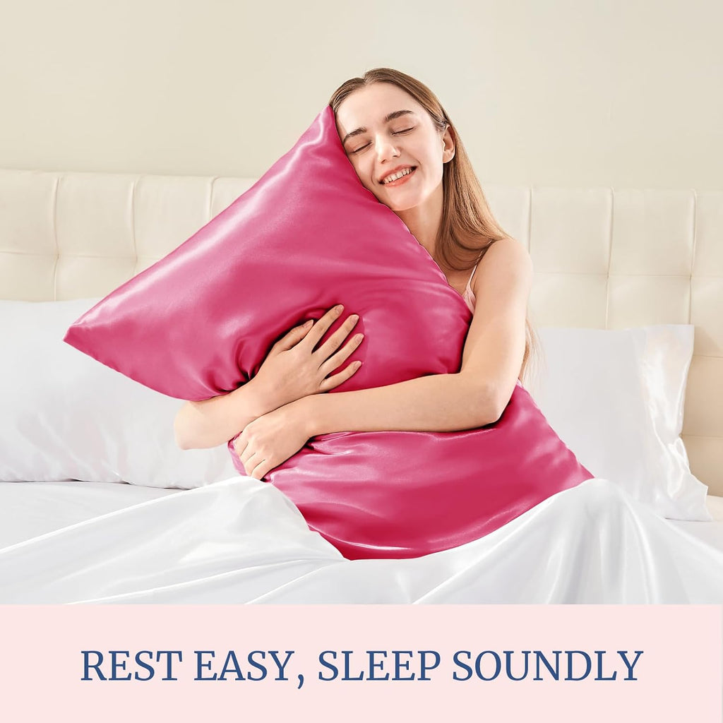 Bedelite Satin Pillowcase for Hair and Skin, Super Soft and Cooling Similar to Silk Pillow Cases 2 Pack with Envelope Closure, Gift for Wom…
