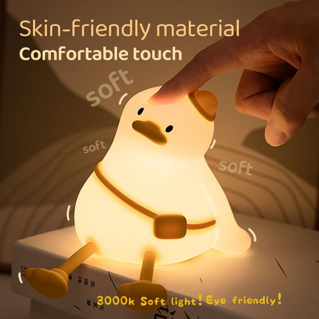 Duck Night Light for Kids 3 Levels Dimmable Silicone Animal Nursery Light, Adorable Rechargeable 30min Timmer Novelty Bedside Touch…