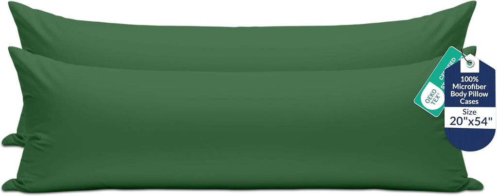 Royalelinens ROYALE LINENS Body Pillow Cover - Double Brushed 1800 Microfiber - 20"x54" with Hidden Zipper Closure - Wrinkle & Fade Resista…