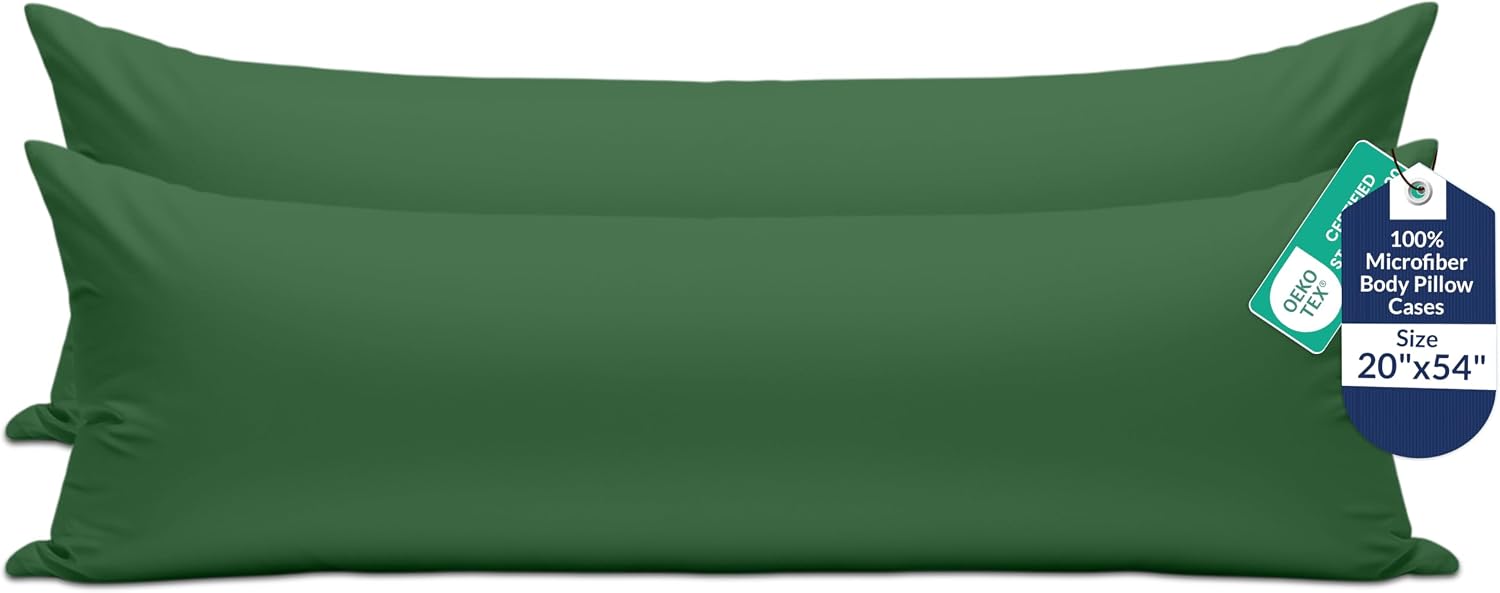 Royalelinens ROYALE LINENS Body Pillow Cover - Double Brushed 1800 Microfiber - 20"x54" with Hidden Zipper Closure - Wrinkle & Fade Resista…