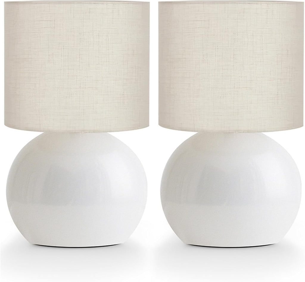 Small Table Lamp for Bedroom, Bedside Nightstand Lamp for Living Room, Minimalist Bedside Light lamp Set of 2, 10.4 Inch Desk Light for…