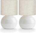 Small Table Lamp for Bedroom, Bedside Nightstand Lamp for Living Room, Minimalist Bedside Light lamp Set of 2, 10.4 Inch Desk Light for…