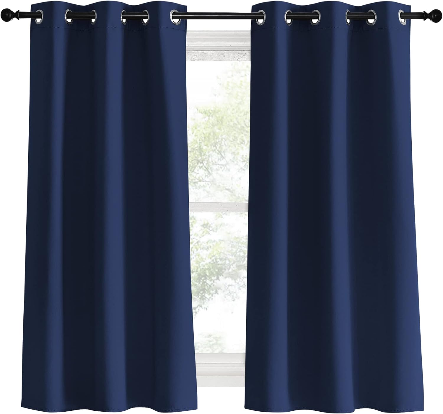 NICETOWN Navy Blackout Curtains & Drapes, 1 Pair, W34 x L60, Window Treatment Energy Saving Thermal Insulated Room Darkening Solid…