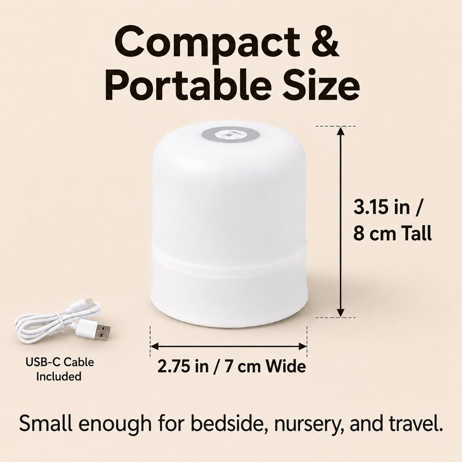 Portable Baby Night Light, 3 Color Egg Lights for Nursery, 2400mAh, Small Rechargeable LED Lamp, Dimmable Touch Nightlight for Newborn…