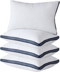 Meoflaw Pillows for Sleeping (4-Pack), Luxury Hotel Pillows Queen Size Set of 4, Bed Pillows for Side and Back Sleeper (Queen) blue