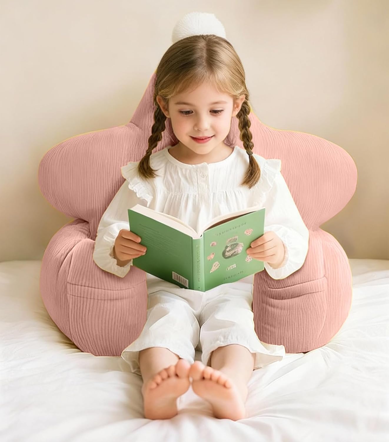 Ceanlex Reading Pillow for Kids, Teens Backrest, Cute Star Shape Bed Rest Chair with Armrest, Support Cushion for Sitting in Bed, Couch, Be…