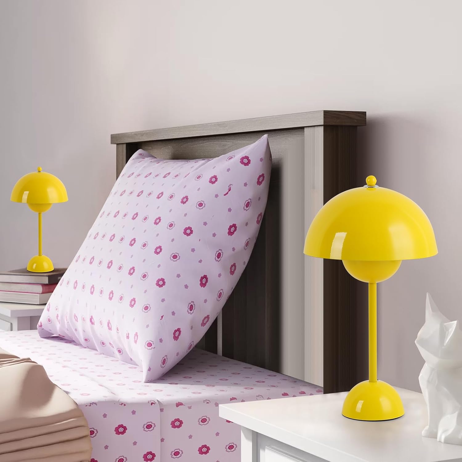 COSYLUX Modern Small Table Lamp for Bedroom, Cute Dome Shade Reflecting Light Reading Lamp for Living Room, Kid's Room, Study, Office…