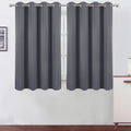 Lemomo Blackout Curtains 66 x 54 Inch Long Grey Curtains Set of 2 Panels Room Darkening Curtains for Bedroom and Living Room 54 Inch Grey