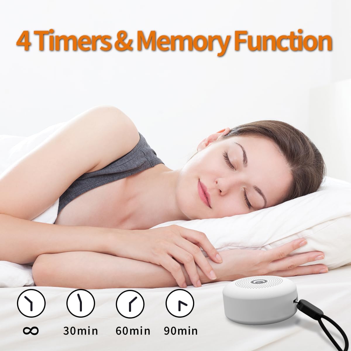 Sleepbox Sleep Sound Machine Portable Noise Machine with 30 Soothing Sounds 4 Timer Memory Function Rechargeable Battery 32 Volume Levels f…