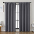 Simplebrand Ava Grey Blackout Curtains for Bedroom 84 Inch Length 2 Panels Set, Solid Thermal Insulated Privacy Living Room Window Treatmen…