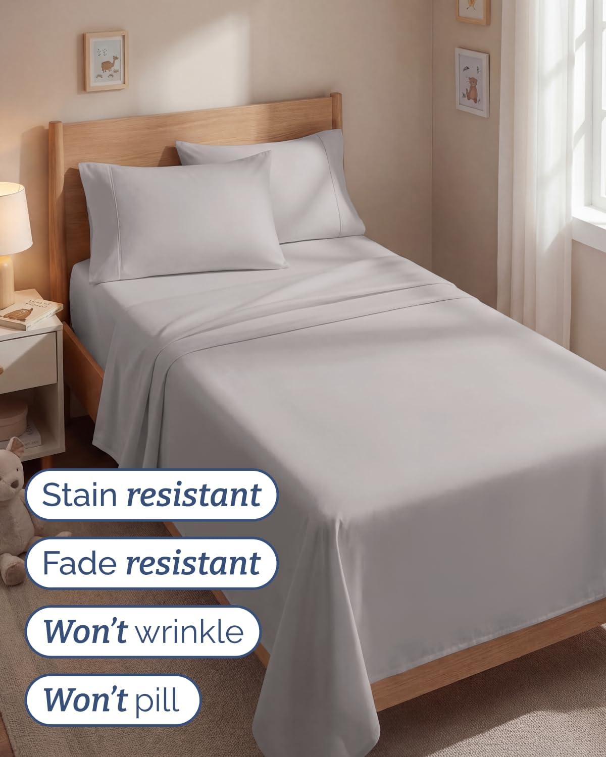 Twin 4 Piece Sheet Set - Comfy, Breathable & Cooling - Hotel Luxury Bedding for Women, Men, Kids, Teens & Children - 1 Flat & 1 Fitted…