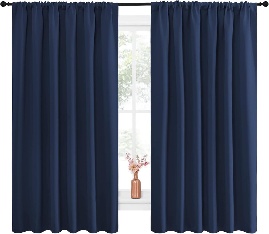 NICETOWN Blackout Curtains for Bedroom, Blackout Draperies, Home Decorations Thermal Insulated Solid Rod Pocket Blackout Drapes for Cafe…