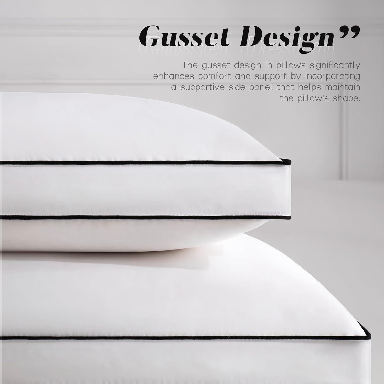 DOWNSTORIA Feather Down Pillows King Size Set of 2 with Gusset, Luxury Hotel Collection Bed Pillow 2 Pack, Down Surrounded Pillows for…