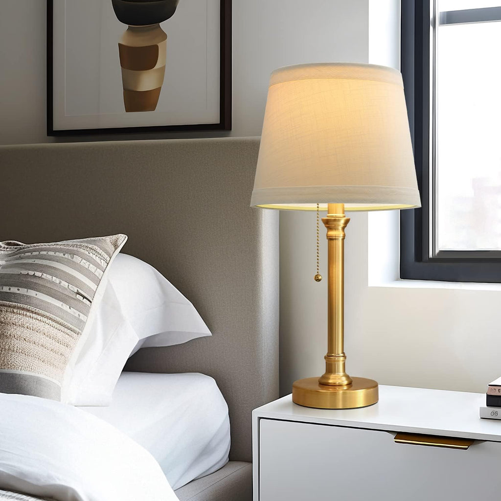 Oneach Modern Gold Brass Table Lamp Set of 2 for Bedroom Living Room 19.5'' Traditional Bedside Desk Nightstand Buffet Candlestick Samll…
