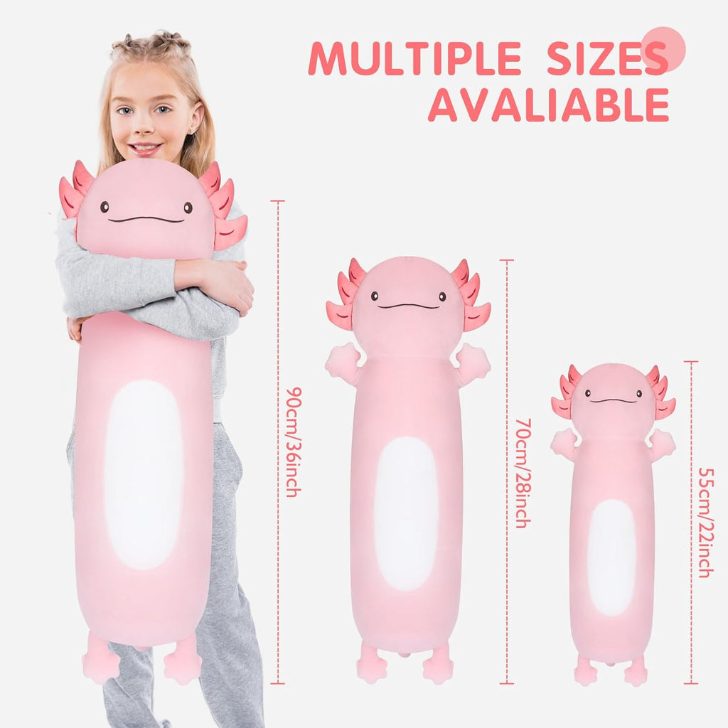 Dalmao 22" Giant Pink Axolotl Stuffed Animal, Cute Soft Long Axolotl Plush Large Body Pillow Big Squishy Plushies Toy, Gift for Kids…