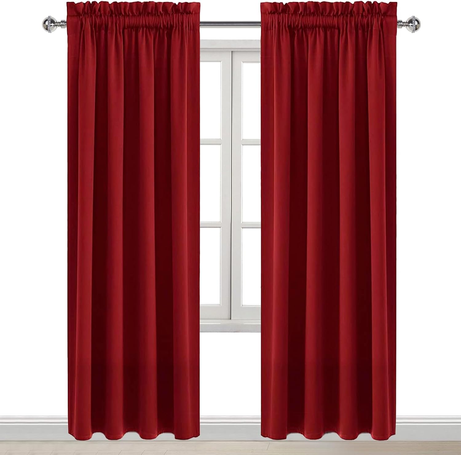 Dwcn Christmas Blackout Curtains Room Darkening Thermal Insulated Bedroom Curtains Window Curtain Panels, 38 x 84 inches Long, Set of 2 Bur…
