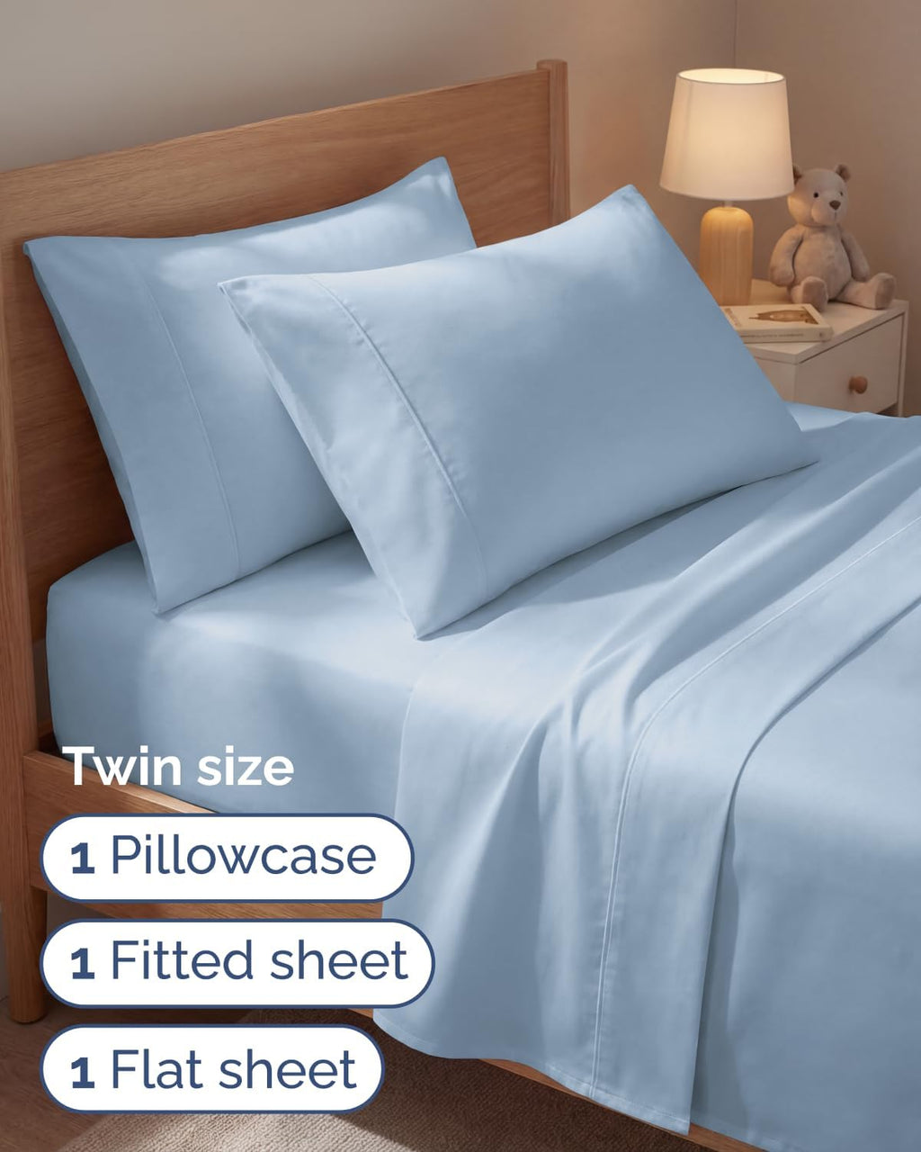 Twin 4 Piece Sheet Set - Comfy, Breathable & Cooling - Hotel Luxury Bedding for Women, Men, Kids, Teens & Children - 1 Flat & 1 Fitted…