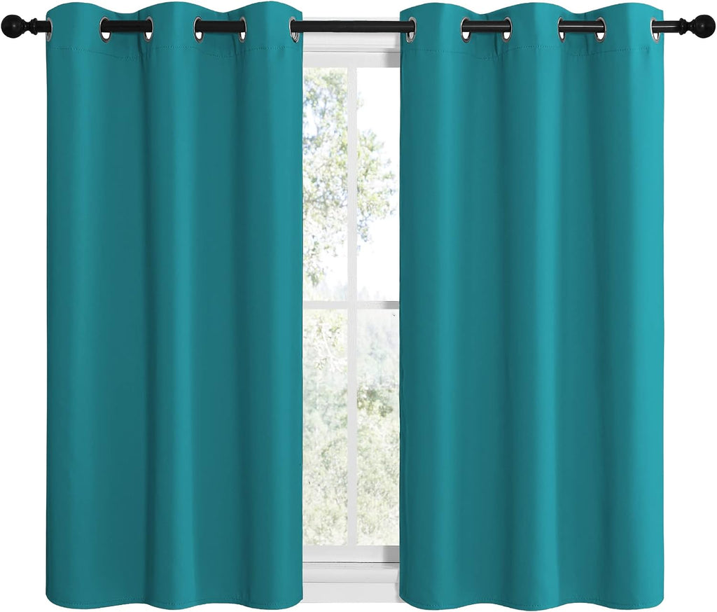 NICETOWN ROM Darkening Curtains 40 inch Length 2 Panels, Thermal Insulated Grommet Blackout Curtains for Modern Casual Elegant Bedroom…