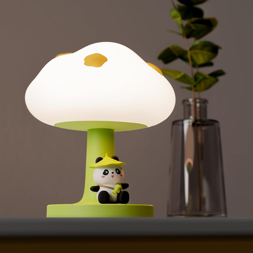 Cloud and Panda Rechargeable Night Light, Safe Soft Silicone Material, 3 Brightness Levels, Tap Control, Warm Light, Toddler Sleeping…