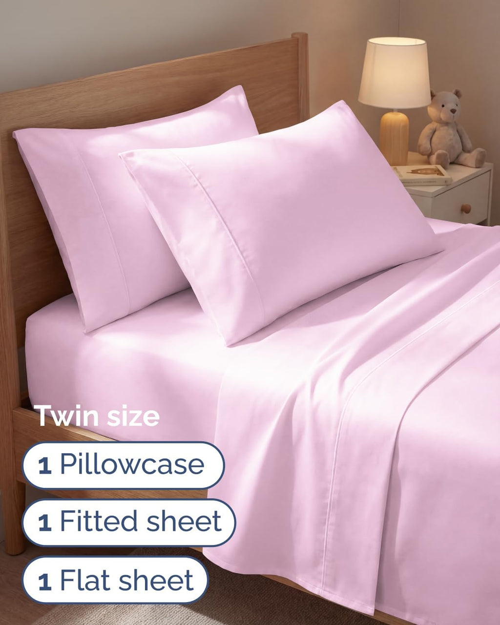 Twin 4 Piece Sheet Set - Comfy, Breathable & Cooling - Hotel Luxury Bedding for Women, Men, Kids, Teens & Children - 1 Flat & 1 Fitted…
