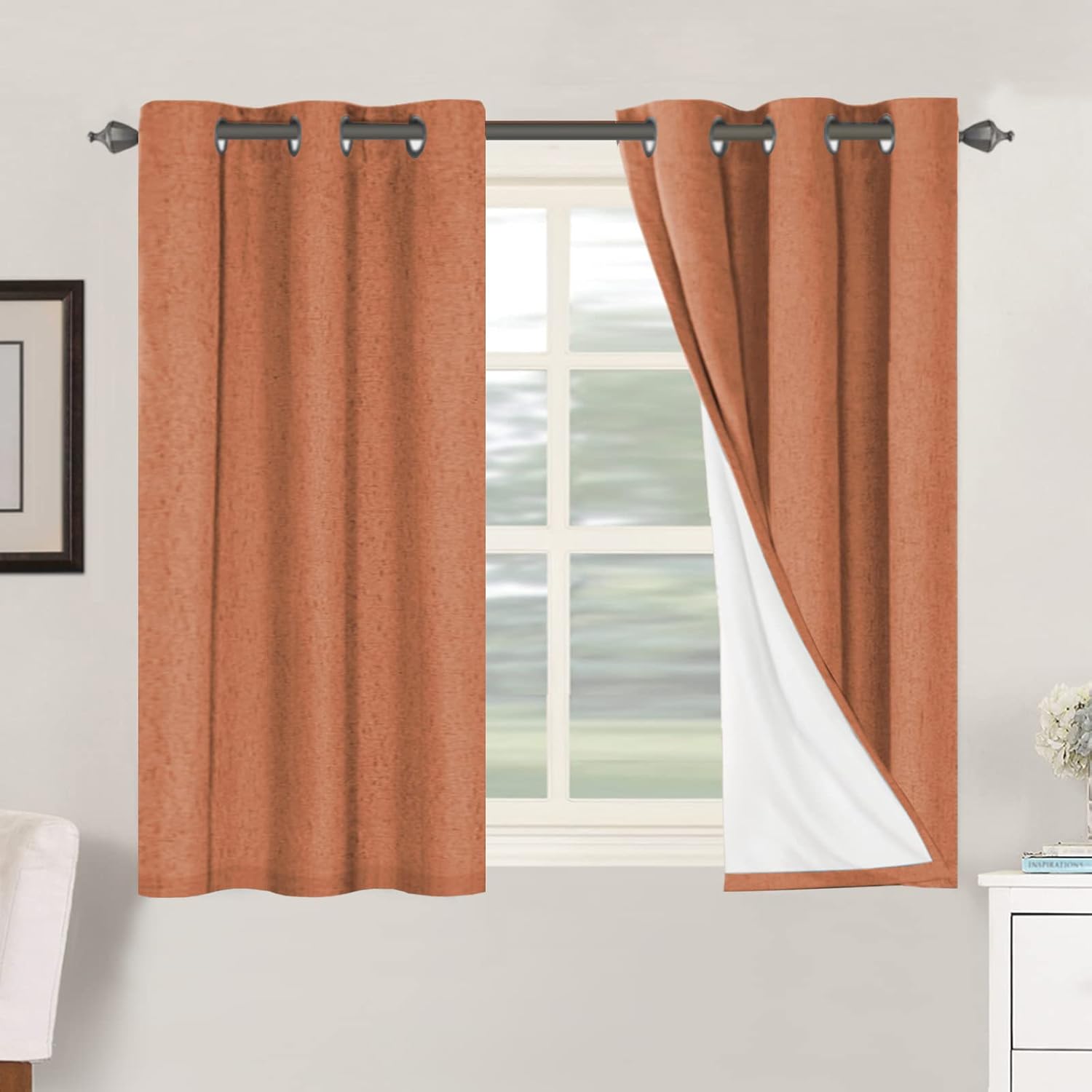 H.VERSAILTEX 100% Blackout Curtains for Bedroom Thermal Insulated Linen Textured Curtains Heat and Full Light Blocking Drapes Living Room…