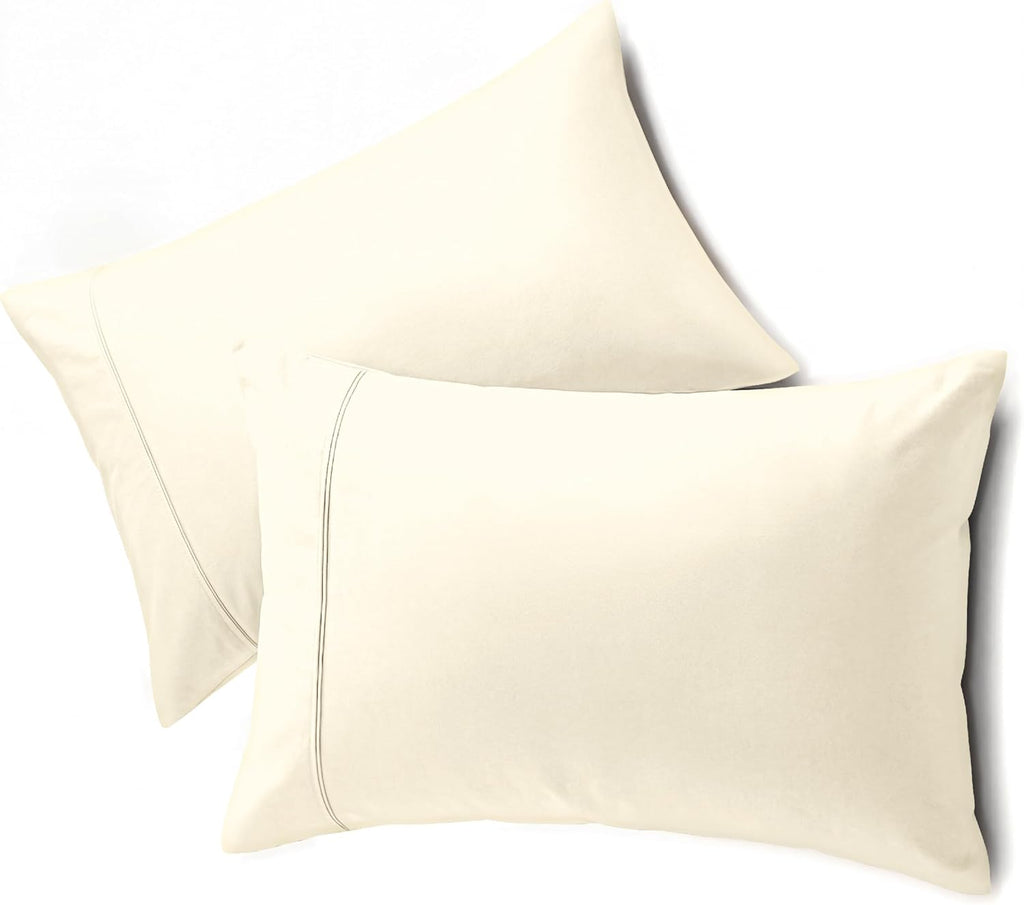 Queensbay Standard Pillow Cases Set of 2, Microfiber Cooling Pillowcases, Soft Breathable Envelope Closure Pillow Covers, Wrinkle Free Easy…